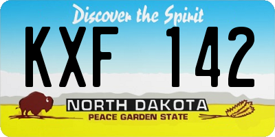ND license plate KXF142