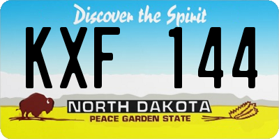 ND license plate KXF144