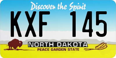 ND license plate KXF145