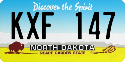 ND license plate KXF147