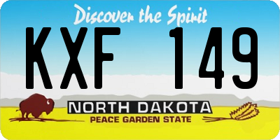 ND license plate KXF149