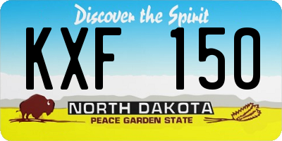ND license plate KXF150
