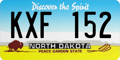 ND license plate KXF152