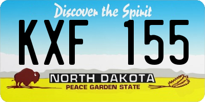 ND license plate KXF155