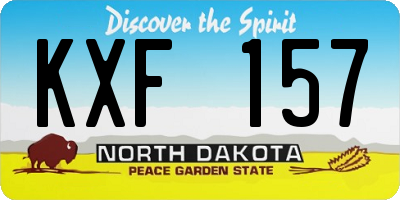 ND license plate KXF157
