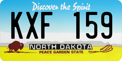 ND license plate KXF159