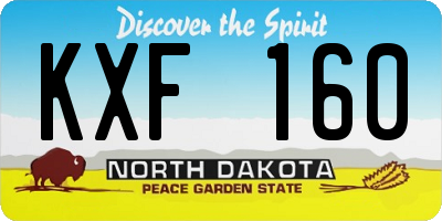 ND license plate KXF160