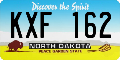 ND license plate KXF162