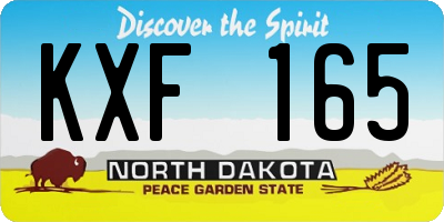 ND license plate KXF165