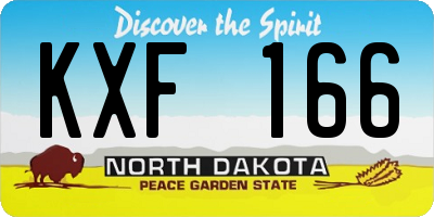 ND license plate KXF166