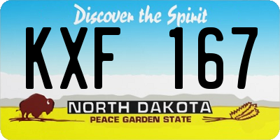 ND license plate KXF167