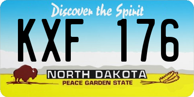 ND license plate KXF176
