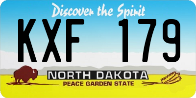 ND license plate KXF179