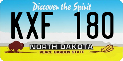 ND license plate KXF180