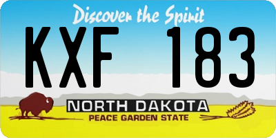 ND license plate KXF183