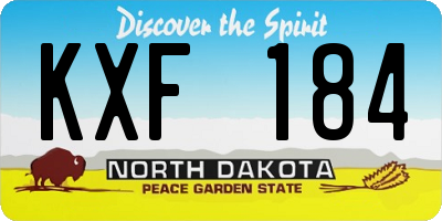 ND license plate KXF184