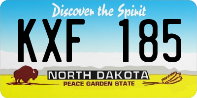 ND license plate KXF185