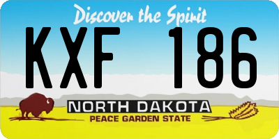 ND license plate KXF186