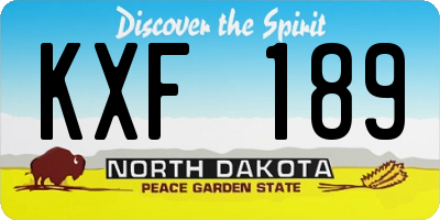 ND license plate KXF189
