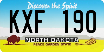 ND license plate KXF190