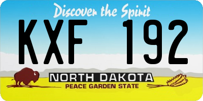 ND license plate KXF192