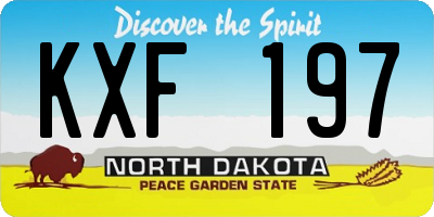 ND license plate KXF197