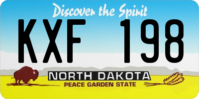ND license plate KXF198