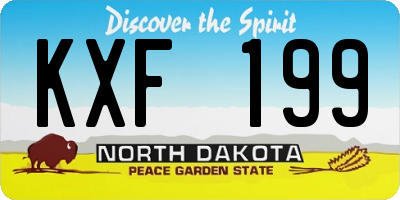 ND license plate KXF199