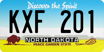 ND license plate KXF201