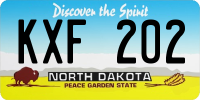 ND license plate KXF202