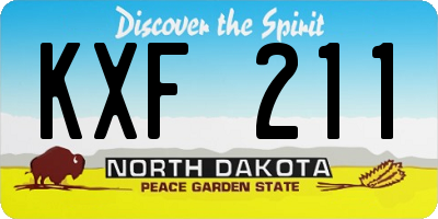 ND license plate KXF211