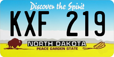 ND license plate KXF219