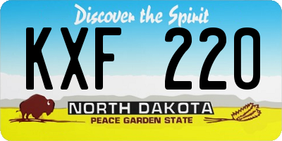 ND license plate KXF220