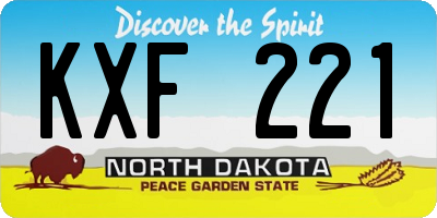 ND license plate KXF221