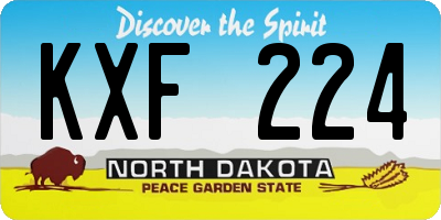 ND license plate KXF224