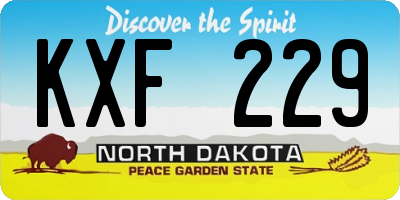 ND license plate KXF229