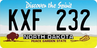 ND license plate KXF232