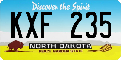 ND license plate KXF235