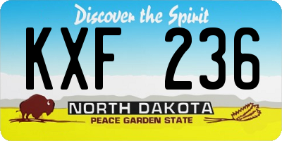 ND license plate KXF236
