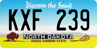 ND license plate KXF239