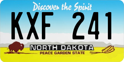 ND license plate KXF241
