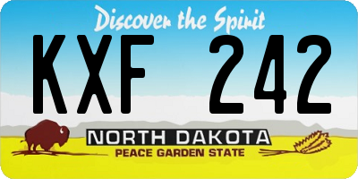 ND license plate KXF242