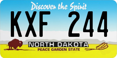 ND license plate KXF244