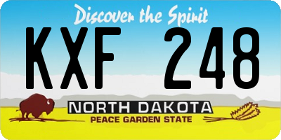 ND license plate KXF248