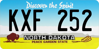 ND license plate KXF252