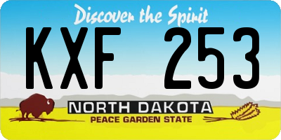 ND license plate KXF253
