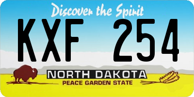 ND license plate KXF254