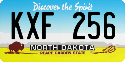 ND license plate KXF256