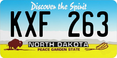 ND license plate KXF263
