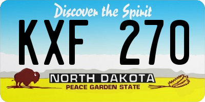 ND license plate KXF270